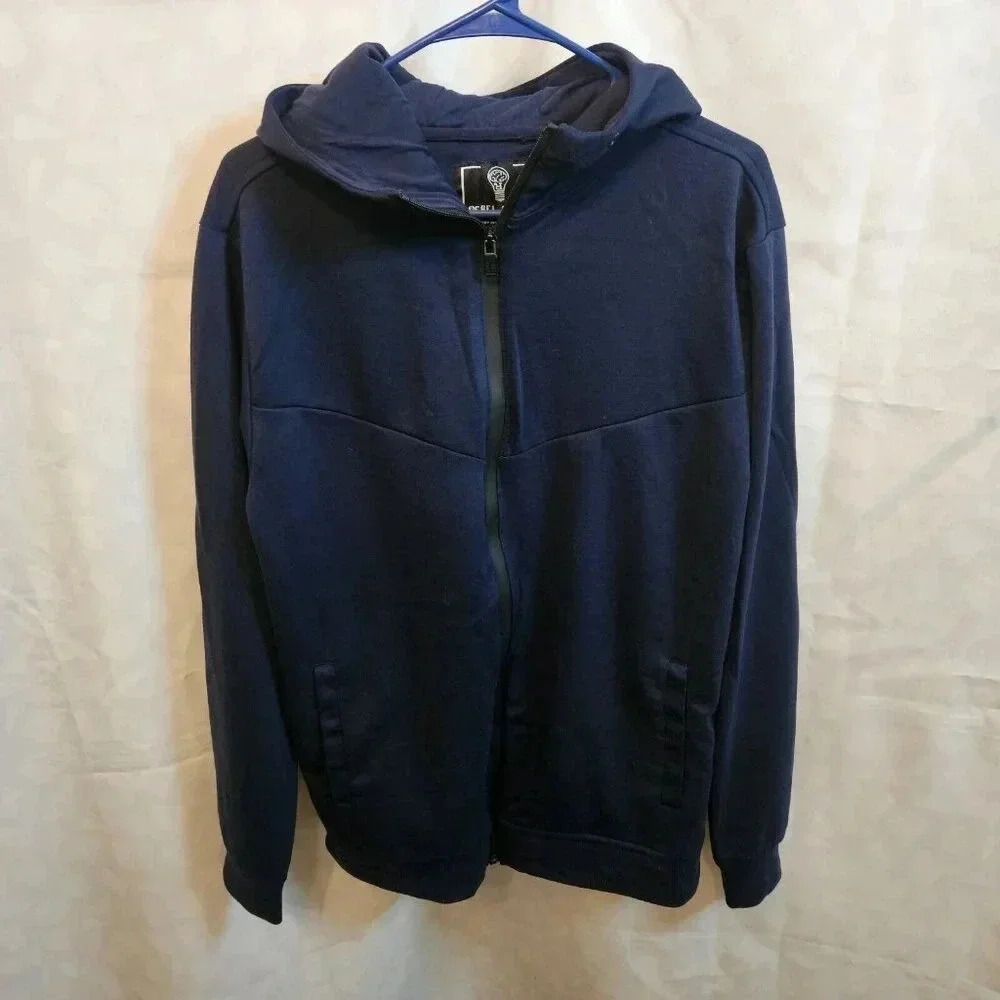 Rebel Minds Navy Zippered Hoodie Men's Size Lg